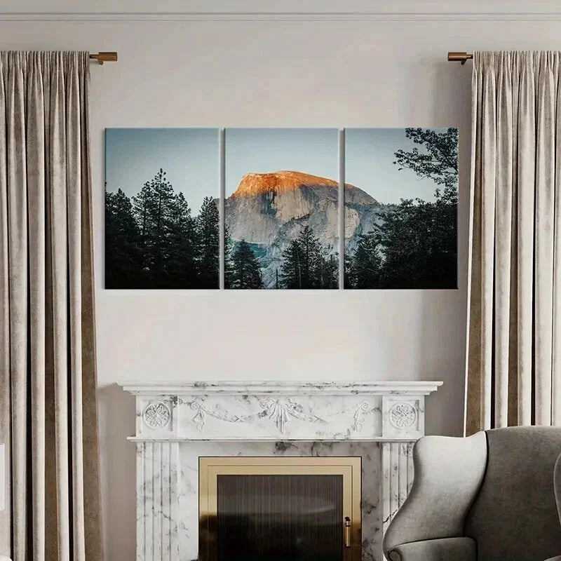 3pcs Natural Spectacular Mountain Trees Modern Wall Art Set Canvas Framed 40x60cm - High Quality Print 100% Australian Made Wall Canvas Ready to Hang - Bella Home Decor