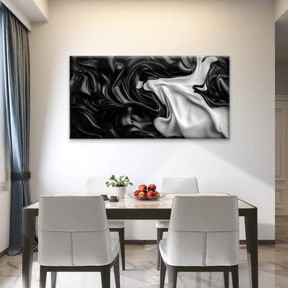 Abstract Liquid Folds Wall Art Canvas Office Home Room Framed 120x60cm