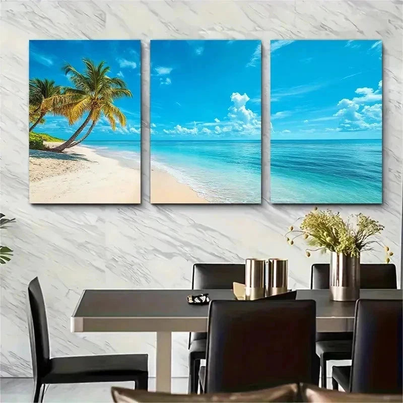 3pcs Sunshine State Florida Beach Perfect Wall Art Set Canvas Framed 50x70cm - High Quality Print 100% Australian Made Wall Canvas Ready to Hang