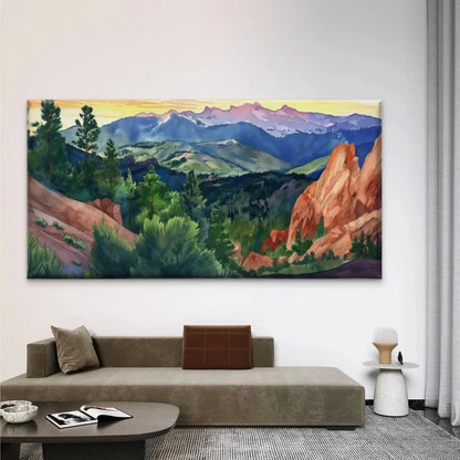 Aspen Trees & Colorado Peaks Wall Art Canvas Office Home Room Framed 120x60cm