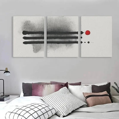 3pcs The Journey Of The White & Black Lines  Wall Art Set Canvas Framed 50x70cm - High Quality Print 100% Australian Made Wall Canvas Ready to Hang