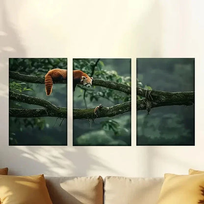 3pcs Sleeping Red Panda Wall Art Set Canvas Unframed – High Quality Print 100% Australian Made Wall Canvas