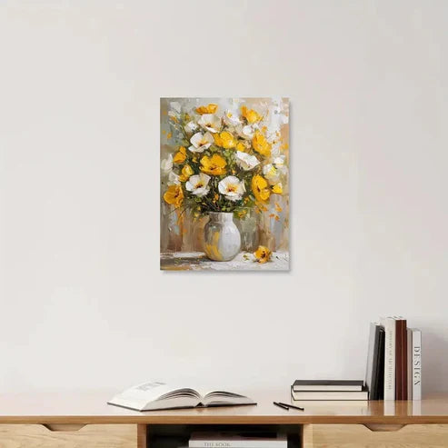 Beautiful Carnation Colorful Elegant Floral Painting 60x90cm Metal Print Ready to Hang