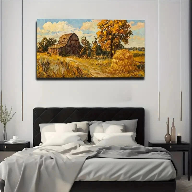Shocking Small Village Space Wall Art Canvas Office Home Room Framed 120x60cm