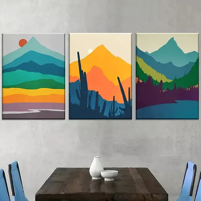 3pcs Modern Fashion Natural Mountain Landscape Canvas Unframed - High Quality Print 100% Australian Made Wall Canvas