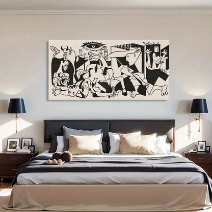 Geometric Abstract Sketch Wall Art Canvas Office Home Room Framed 120x60cm