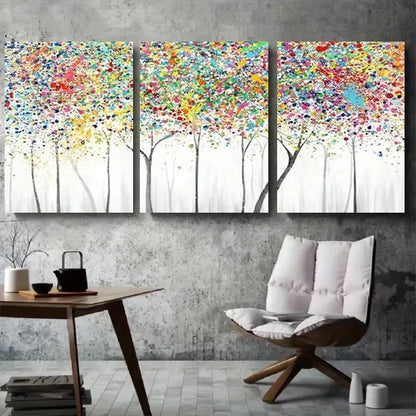 3pcs Abstract Colorful Forest Tree Wall Art Set Canvas Framed 60x90cm - High Quality Print 100% Australian Made Wall Canvas Ready to Hang - Bella Home Decor