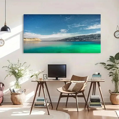 Serene Lake & Starry Sky Wall Art Canvas Office Home Room Framed 120x60cm