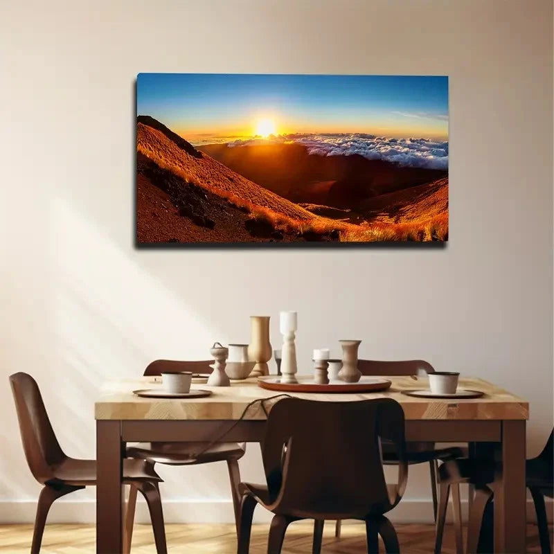 Magnificent Sunrise Nature Wall Art Canvas Office Home Room Framed 120x60cm