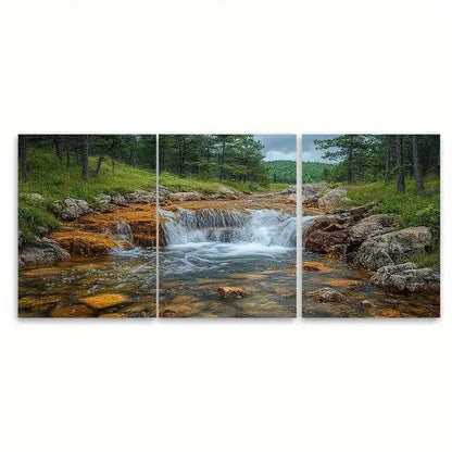 3pcs Rocky Water Source YU Wall Art Set Canvas Framed 40x60cm - High Quality Print 100% Australian Made Wall Canvas Ready to Hang