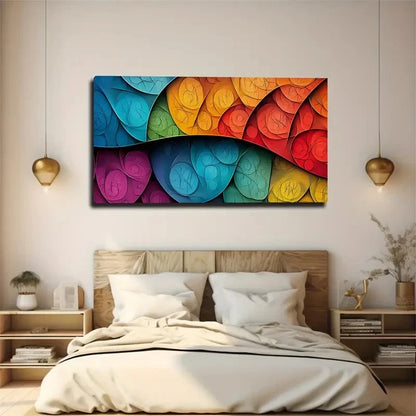 Colorful Abstract Leaves Wall Art Canvas Office Home Room Framed 120x60cm
