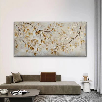 Autumn Leaves Botanical Wall Art Canvas Office Home Room Framed 120x60cm