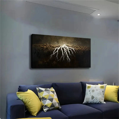 White Tree Roots Deeply Wall Art Canvas Office Home Room Framed 120x60cm - Bella Home Decor
