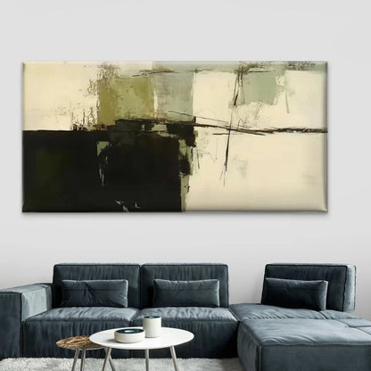 Abstract Geometric Minimalist Wall Art Canvas Office Home Room Framed 120x60cm