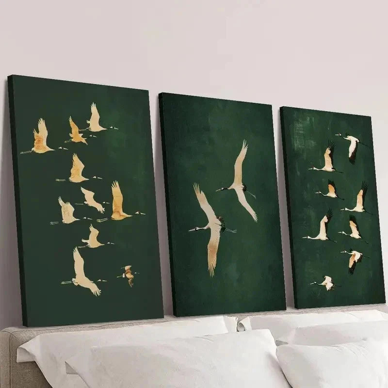3pcs Showcasing Japanese Eclectic Line Perfect Wall Art Set Canvas Framed 60x90cm - High Quality Print 100% Australian Made Wall Canvas Ready to Hang