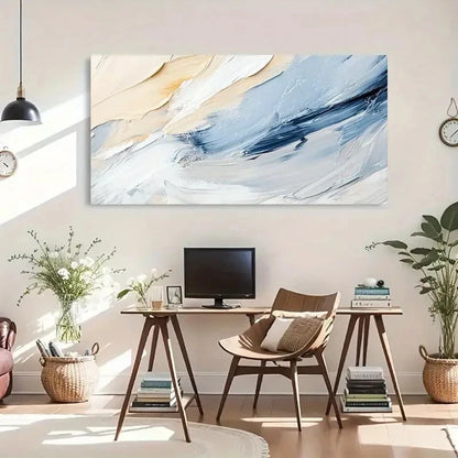 Floral Abstract Modern Deco Wall Art Canvas Office Home Room Framed 120x60cm - Bella Home Decor