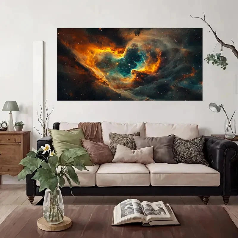 Cosmic Space Cloud Galaxy Wall Art Canvas Office Home Room Framed 120x60cm