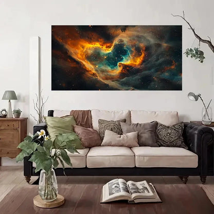 Cosmic Space Cloud Galaxy Wall Art Canvas Office Home Room Framed 120x60cm