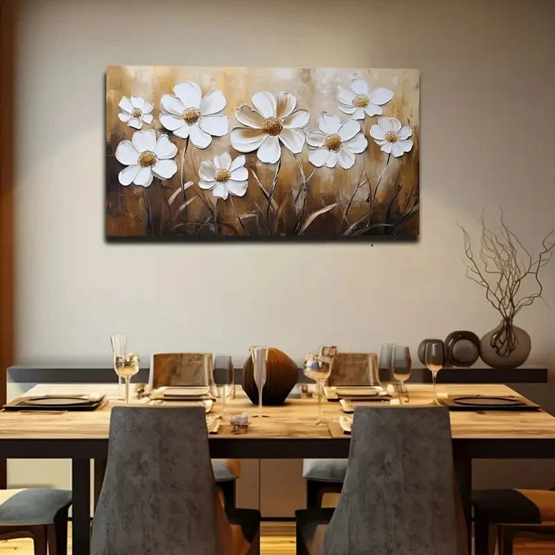 Flowers Landscape Abstract Wall Art Canvas Office Home Room Framed 120x60cm - Bella Home Decor