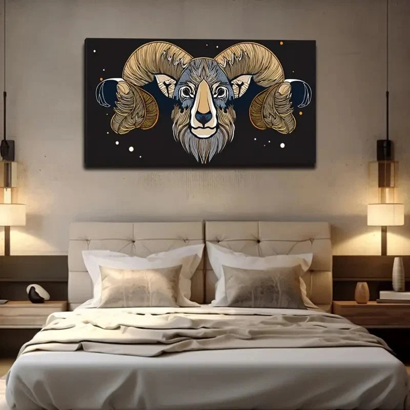 Bohemian Style Abstract Animal Wall Art Canvas Office Home Room Framed 120x60cm