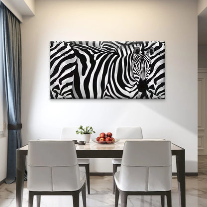 Abstract Zebra Stripes Wall Art Canvas Office Home Room Framed 120x60cm