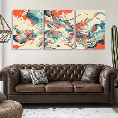 3pcs Mint Swirls Dynamic Contemporary Perfect Wall Art Set Canvas Unframed - High Quality Print 100% Australian Made Wall Canvas