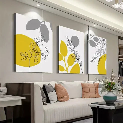 3pcs Modern Aesthetic Starry Sky Floral Night Canvas Unframed - High Quality Print 100% Australian Made Wall Canvas