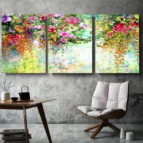 3pcs Colorful Botanical Garden Wall Art Canvas Unframed - High Quality Print 100% Australian Made Wall Canvas - Bella Home Decor