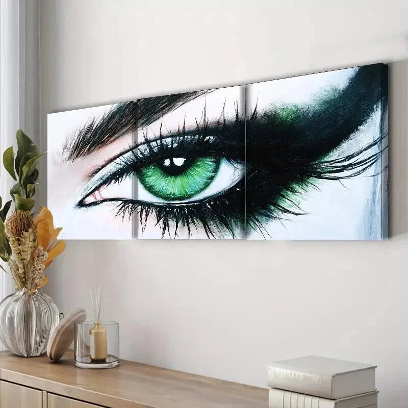 3pcs Eye Gaze Painting Colorful Sharpe Perfect Wall Art Set Canvas Framed 60x90cm - High Quality Print 100% Australian Made Wall Canvas Ready to Hang