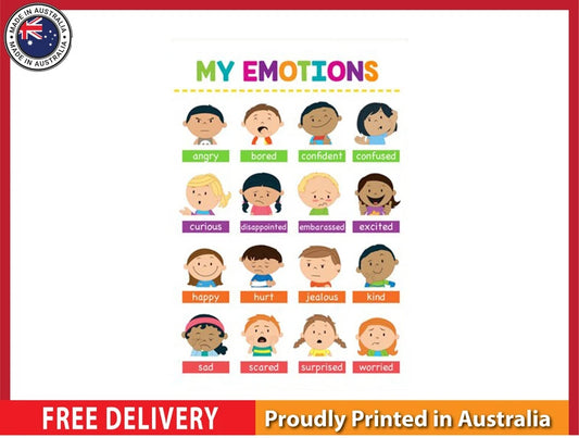 NEW (LAMINATED) My Emotions (61X91CM) Educational CHART PICTURE PRINT
