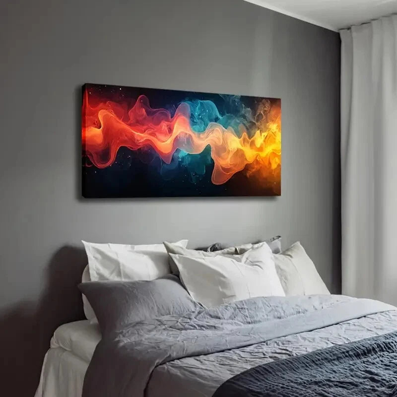Flowing Color Spectrum Design Wall Art Canvas Office Home Room Framed 120x60cm - Bella Home Decor