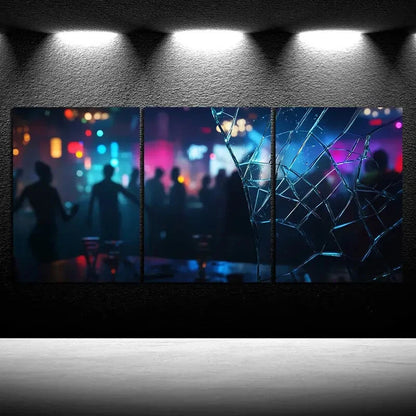3pcs The Crowd at The Music Festival Metal Print Ready to Hang Art