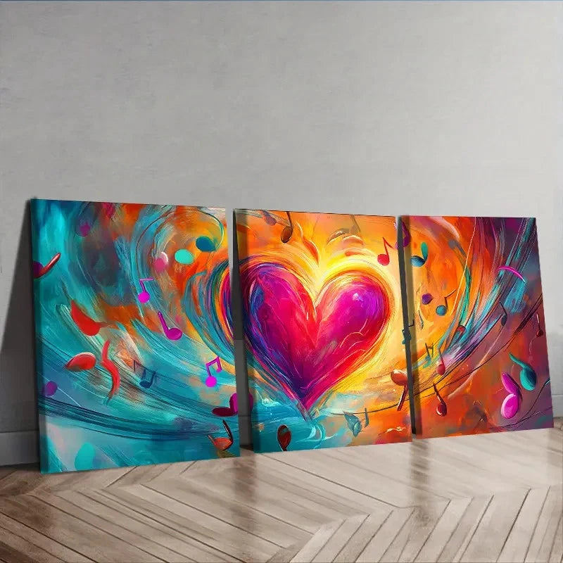 3pcs Love note Wall Art Set Canvas Framed 50x70cm - High Quality Print 100% Australian Made Wall Canvas Ready to Hang - Bella Home Decor