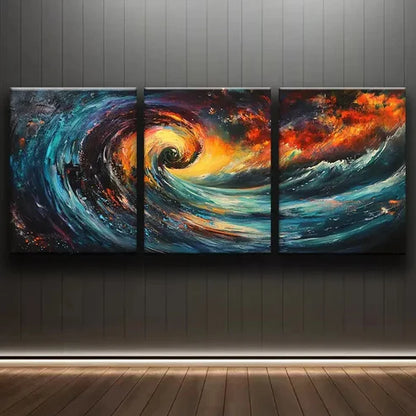 3pcs Swirling Vortex of Colorful Nature Wall Art Set Canvas Unframed - High Quality Print 100% Australian Made Wall Canvas
