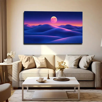 Pink Purple Desert Sky Wall Art canvas office home room framed 120x60cm