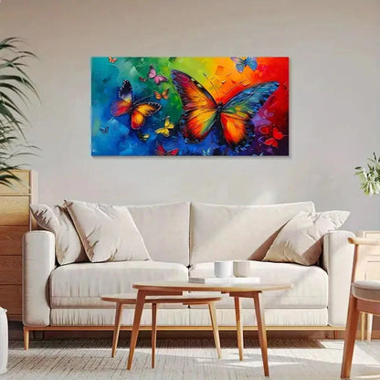 Floral Or Abstract Nordic Retro Wall Art Canvas Office Home Room Framed 120x60cm
