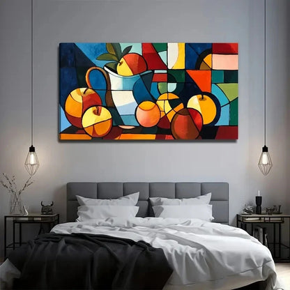 Vibrant Nature Apples Wall Art Canvas Office Home Room Framed 120x60cm