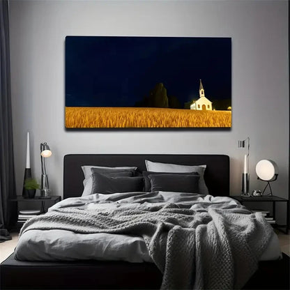 Wheat Field Wall Art Canvas Office Home Room Framed 120x60cm