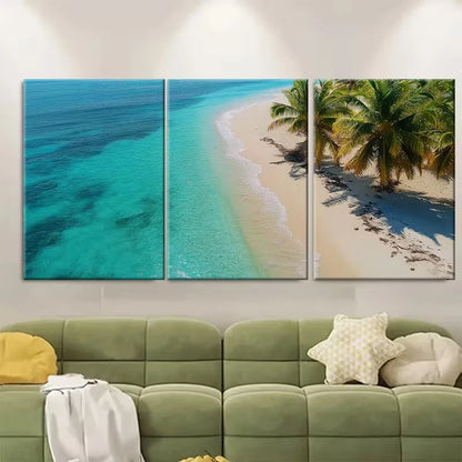 3pcs Stunning Beach Coastal Metal Print Ready to Hang Art