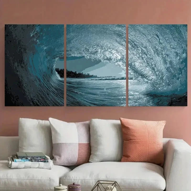 3pcs Beach House Décor Summer Coastal Perfect Wall Art Set Canvas Framed 40x60cm - High Quality Print 100% Australian Made Wall Canvas Ready to Hang - Bella Home Decor