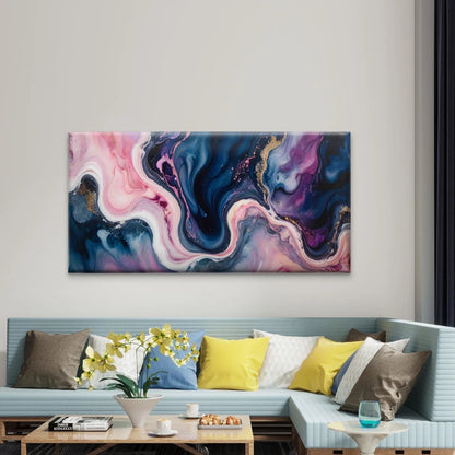 Rainbow Colored Abstract Art Wall Art Canvas Office Home Room Framed 120x60cm - Bella Home Decor