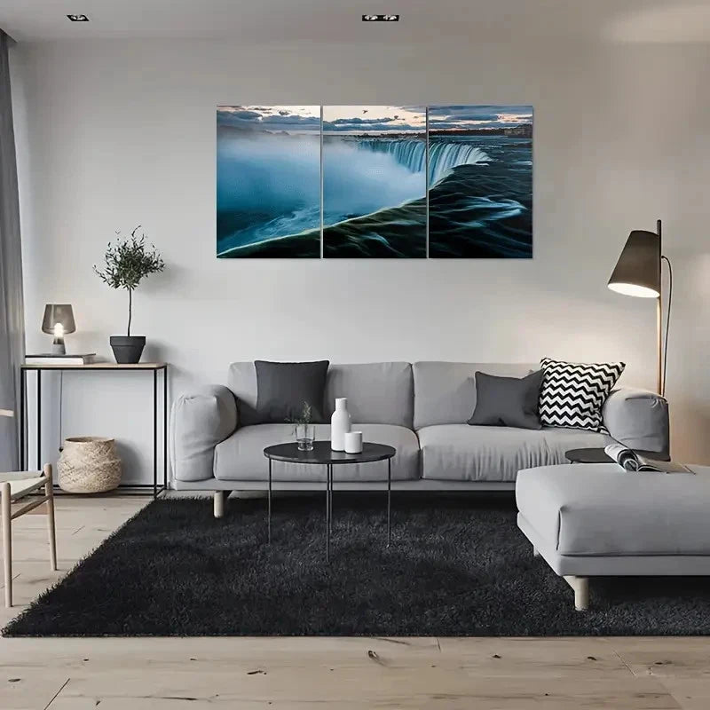 3pcs Niagara Falls Sunset Blue Sky Metal Print Ready to Hang Art