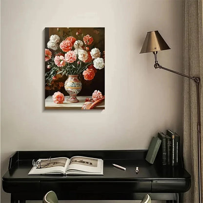 Traditional Pink & Peach Colorful Painting 40x60cm Metal Print Ready to Hang - Bella Home Decor