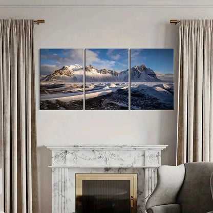 3pcs Snow Mountains Natural Landscape Wall Art Set Canvas Framed 50x70cm - High Quality Print 100% Australian Made Wall Canvas Ready to Hang - Bella Home Decor