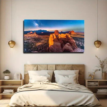 Desert Night Sky Wall Art Canvas Office Home Room Framed 120x60cm