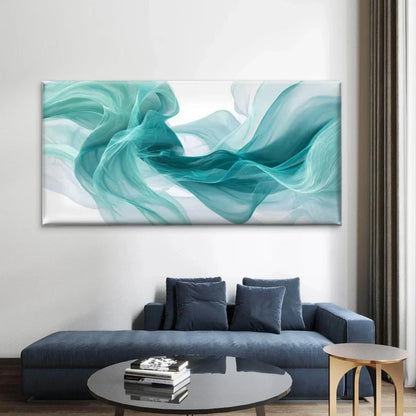 Swirling Ocean Waves Wall Art Canvas Office Home Room Framed 120x60cm