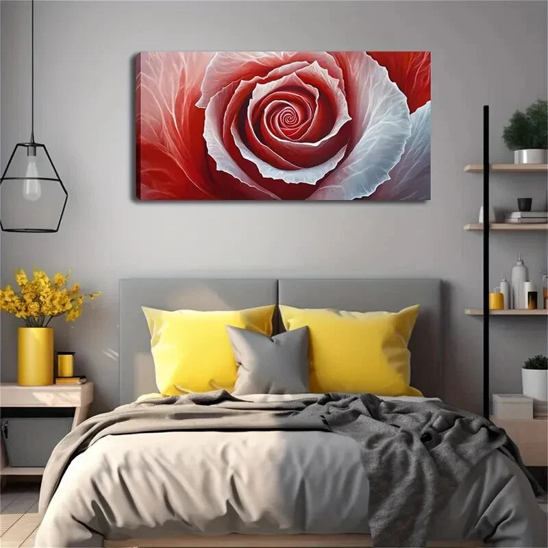 Dark Red to White Transition Wall Art Canvas Office Home Room Framed 120x60cm - Bella Home Decor