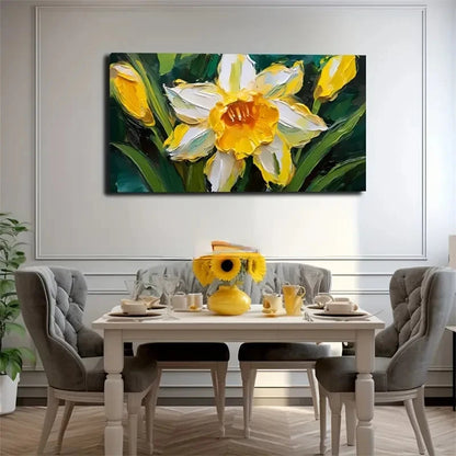 Yellow Lilies Modern Wall Art Canvas Office Home Room Framed 120x60cm