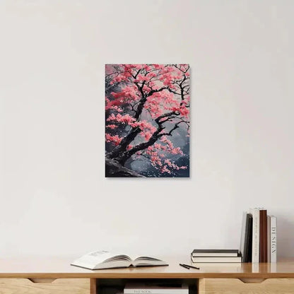 Beautiful Cherry Blossom In Monotones Painting  60x90cm Metal Print Ready to Hang