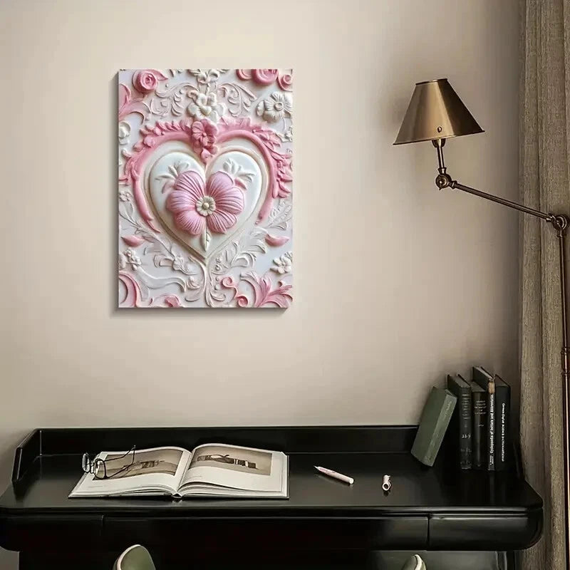 Rainbow Cookie Design in Pink Painting 40x60cm Metal Print Ready to Hang - Bella Home Decor